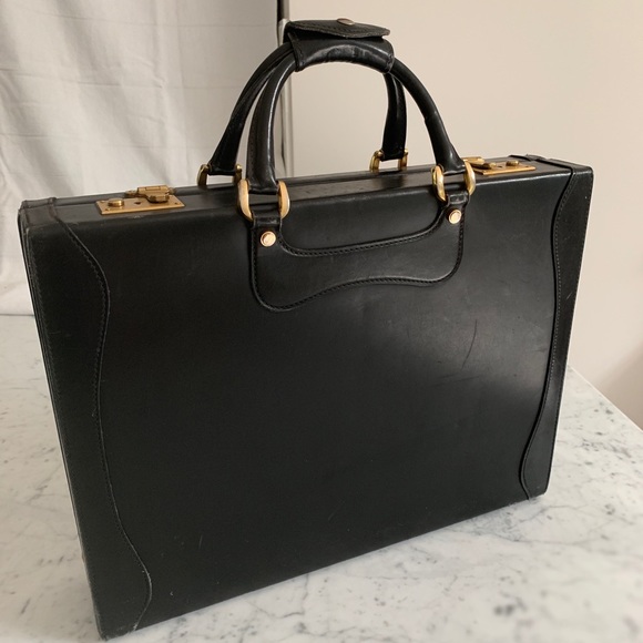 vintage gucci briefcase leather